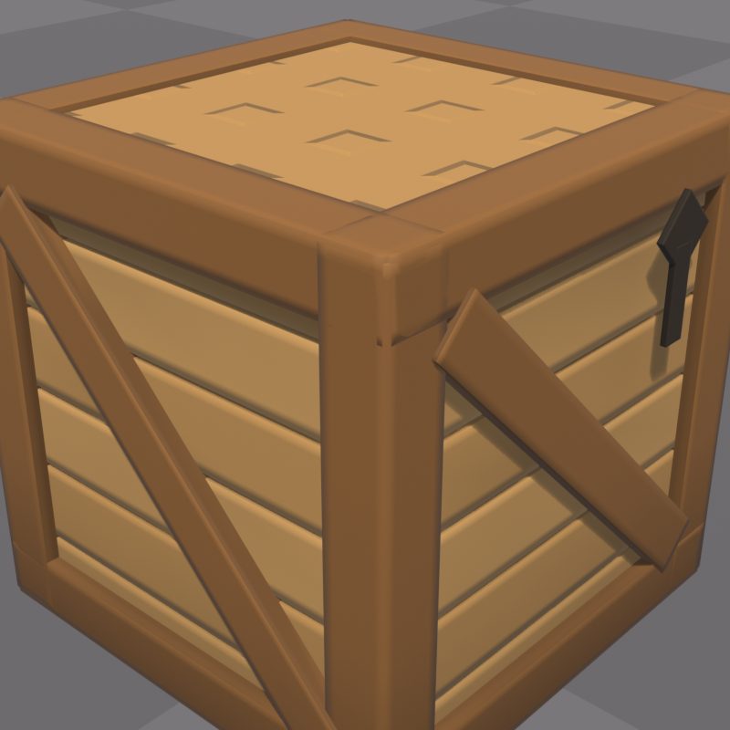 A wooden crate built from boxes