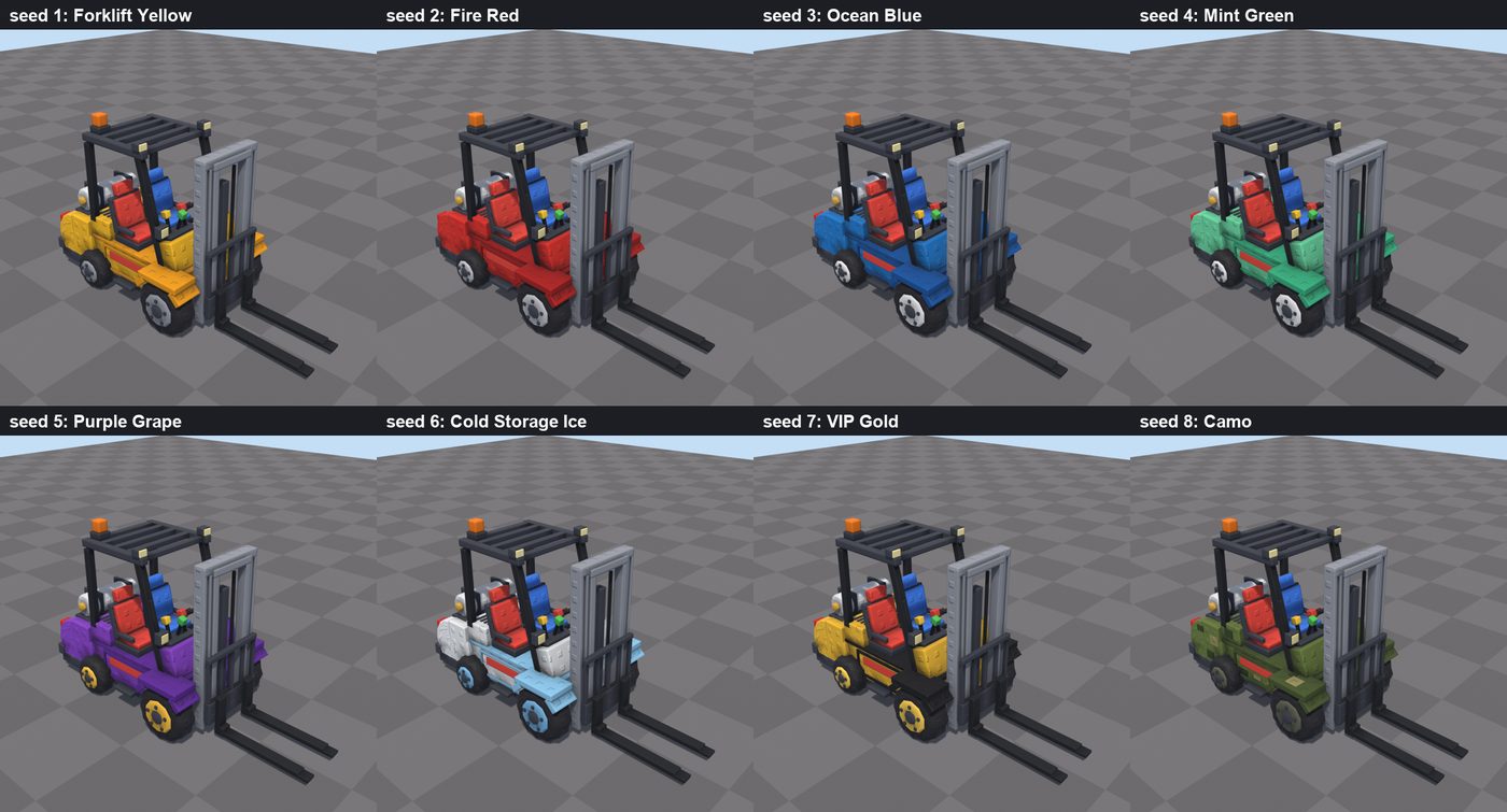 Every forklift paint job from one script
