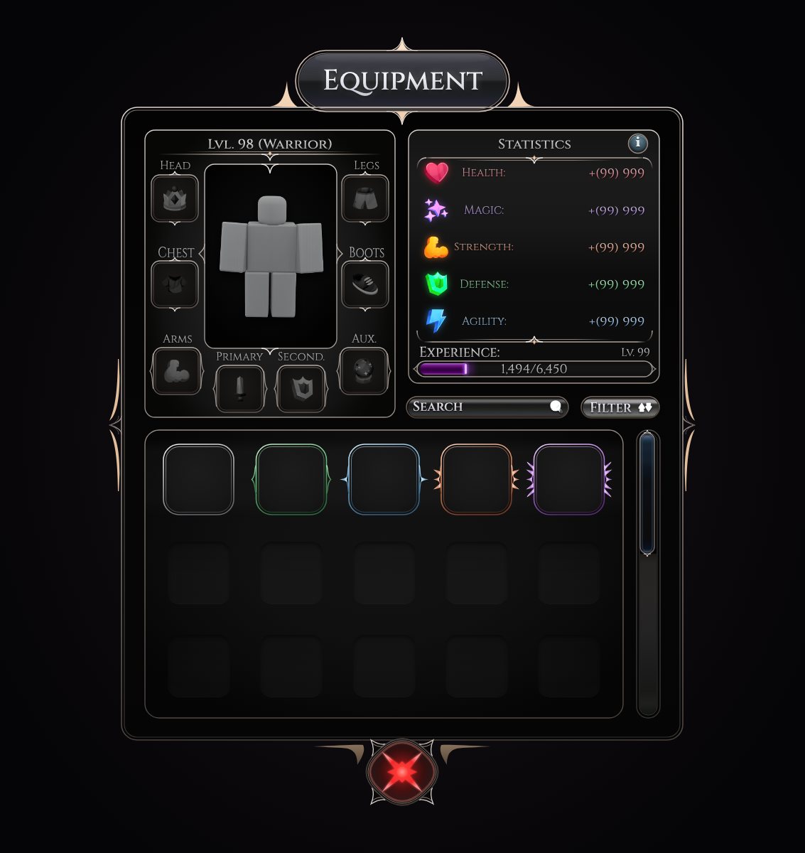 Dark fantasy equipment and stats: HTML remake