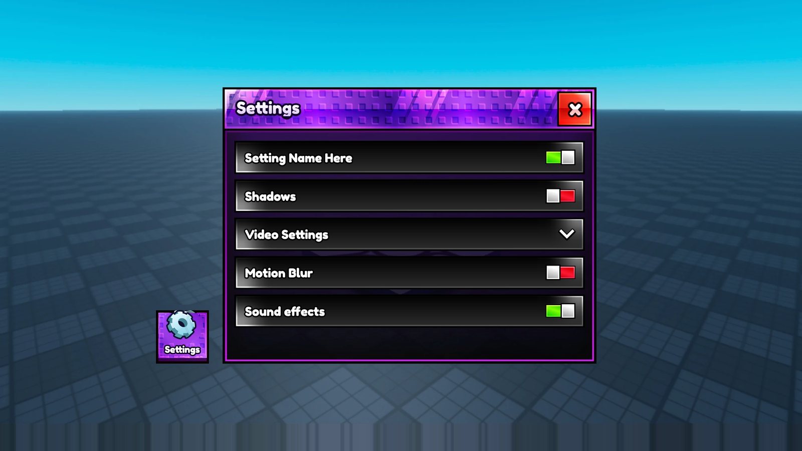 Settings with toggles: HTML remake