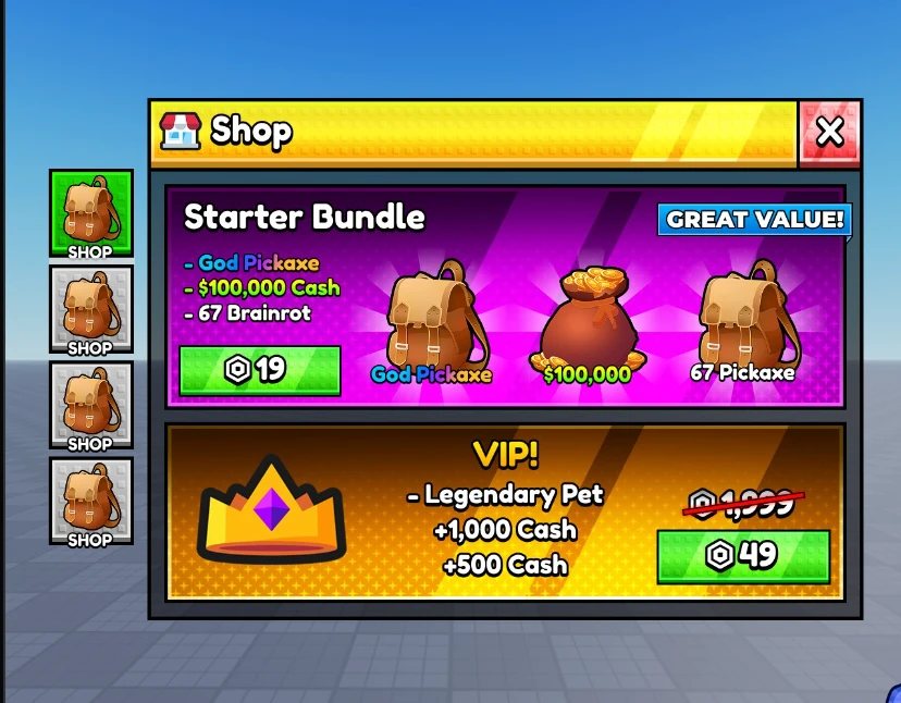 Starter bundle shop: reference